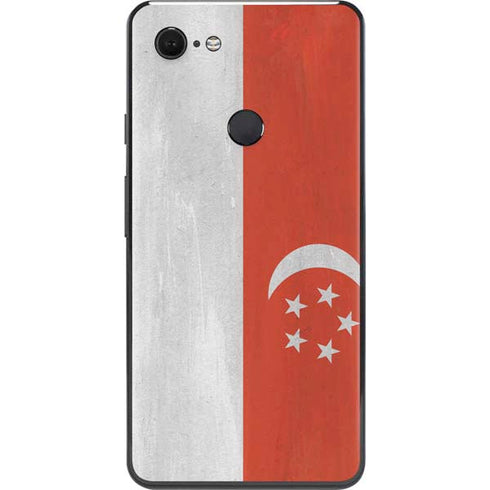 Singapore Flag Distressed Google Pixel 3 XL Skin